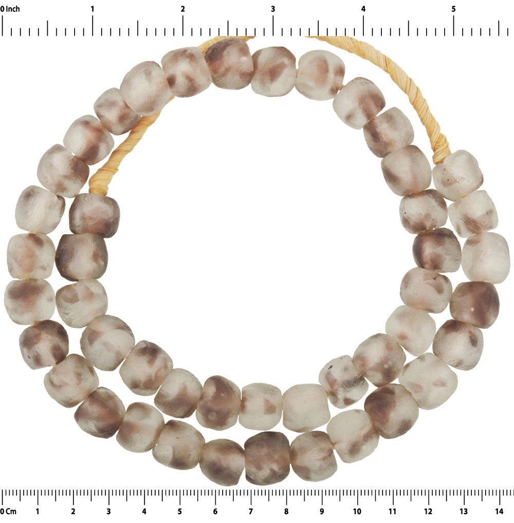 Translucent African Trade Beads - 14Mm Recycled Bottle Glass - close-up