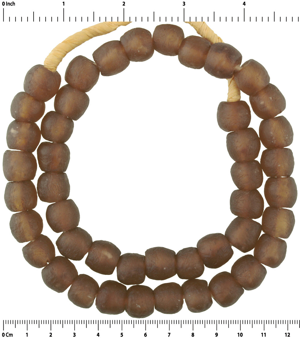 Authentic African Bottle Glass Beads - Translucent Recycled Glass Art - close-up