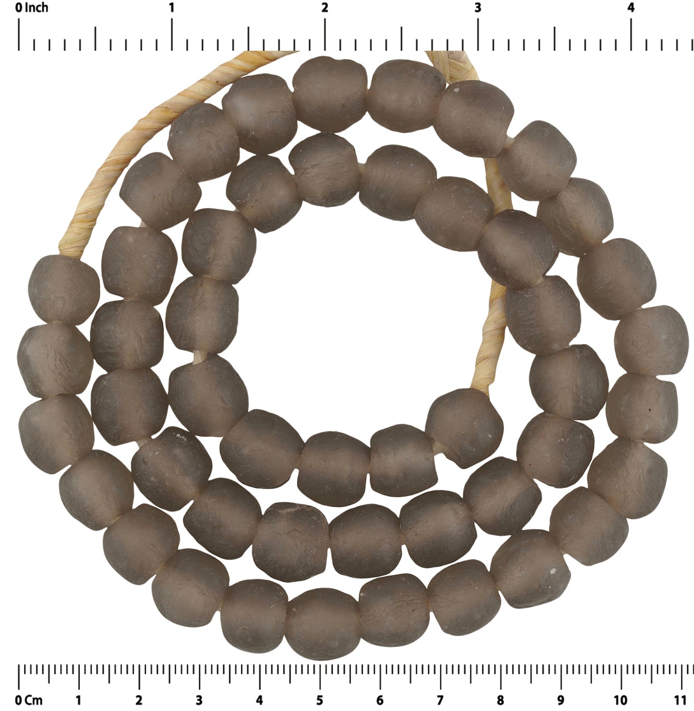 Handmade Translucent Krobo Glass Beads - African Trade Beads - zoomed-in detail