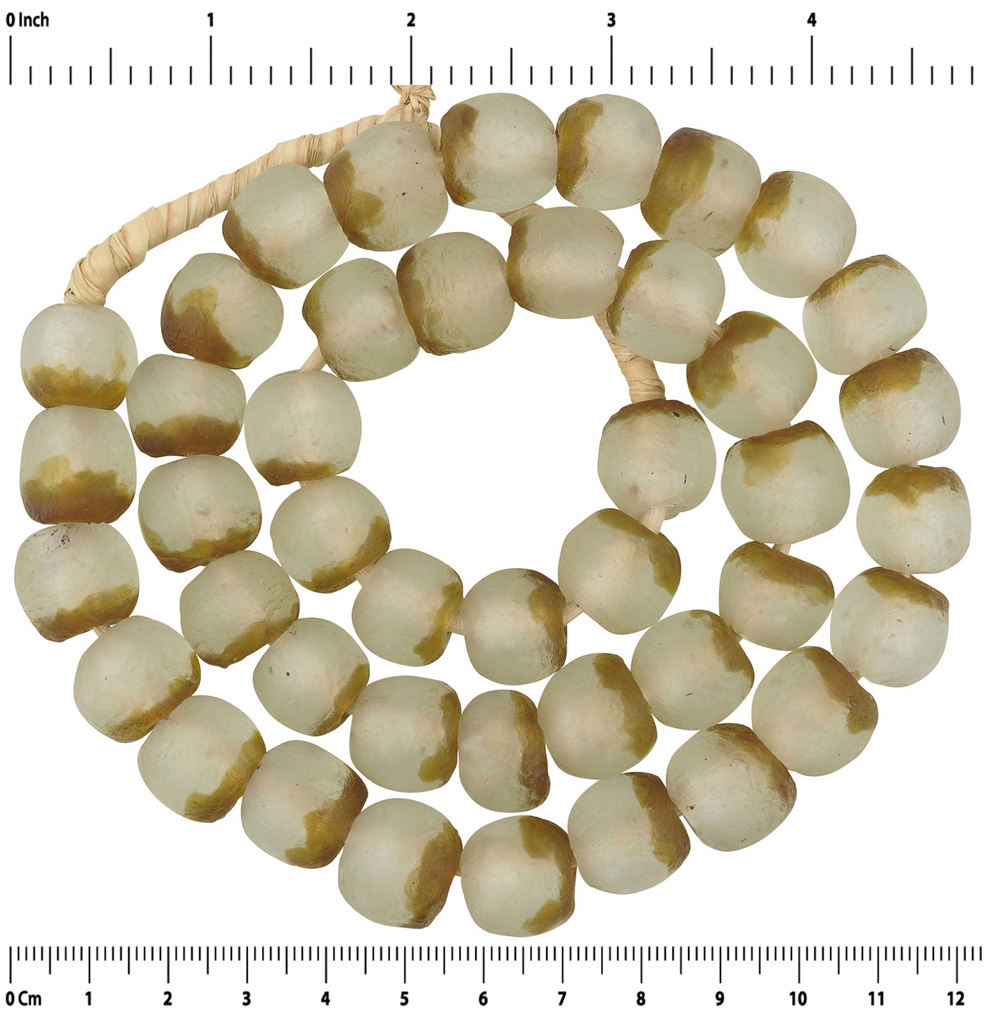 Translucent Powder Glass Krobo Beads - Recycled From Ghana - zoomed-in detail