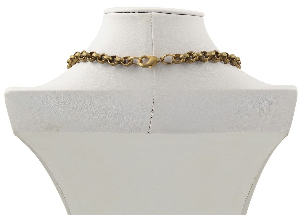 Handmade African Trade Beads Necklace With Recycled Glass And Brass - partial view