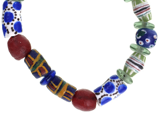 African Beaded Bracelet - Handmade Glass Beads From Ghana - alternate view
