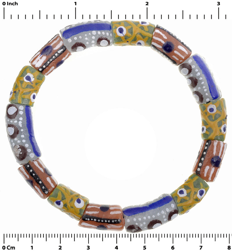 Handmade African Beaded Bracelet - Glass Beads Jewelry - zoomed-in detail