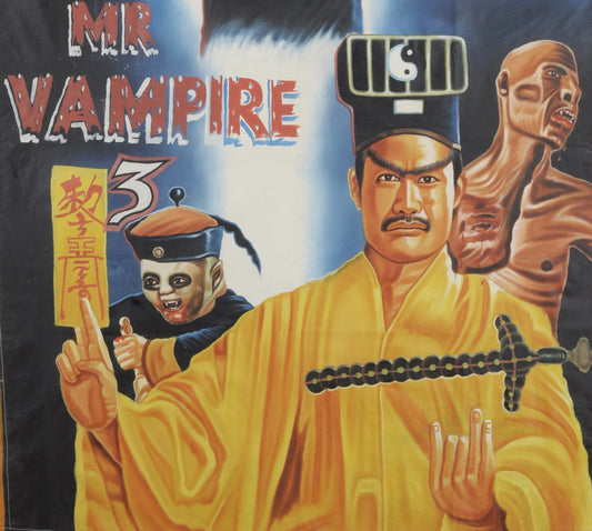 Captivating Hand-Painted Mr. Vampire 3 Movie Poster | Ghanaian Art - alternate view