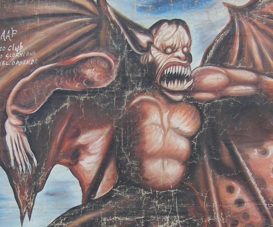 Pterodactyl Movie Poster - Authentic Ghanaian Hand-Painted Art - alternate view