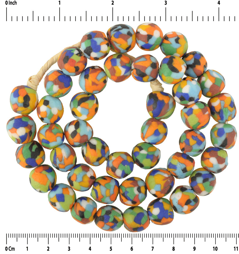 New African Trade Beads - Recycled Glass From Ghana - cropped detail