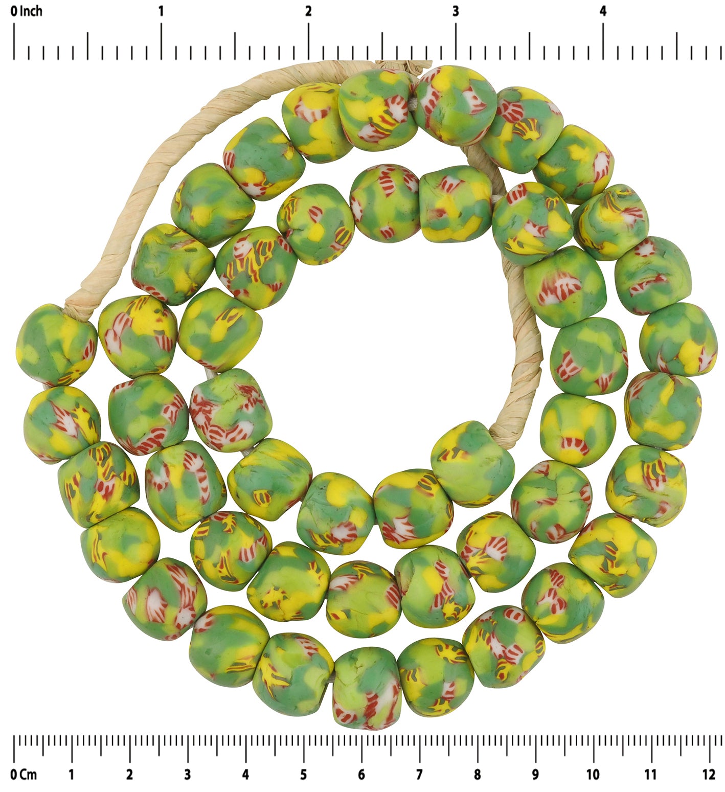 Stunning Ghana Fused Glass Beads - 12Mm Recycled African Trade Beads - zoomed-in detail
