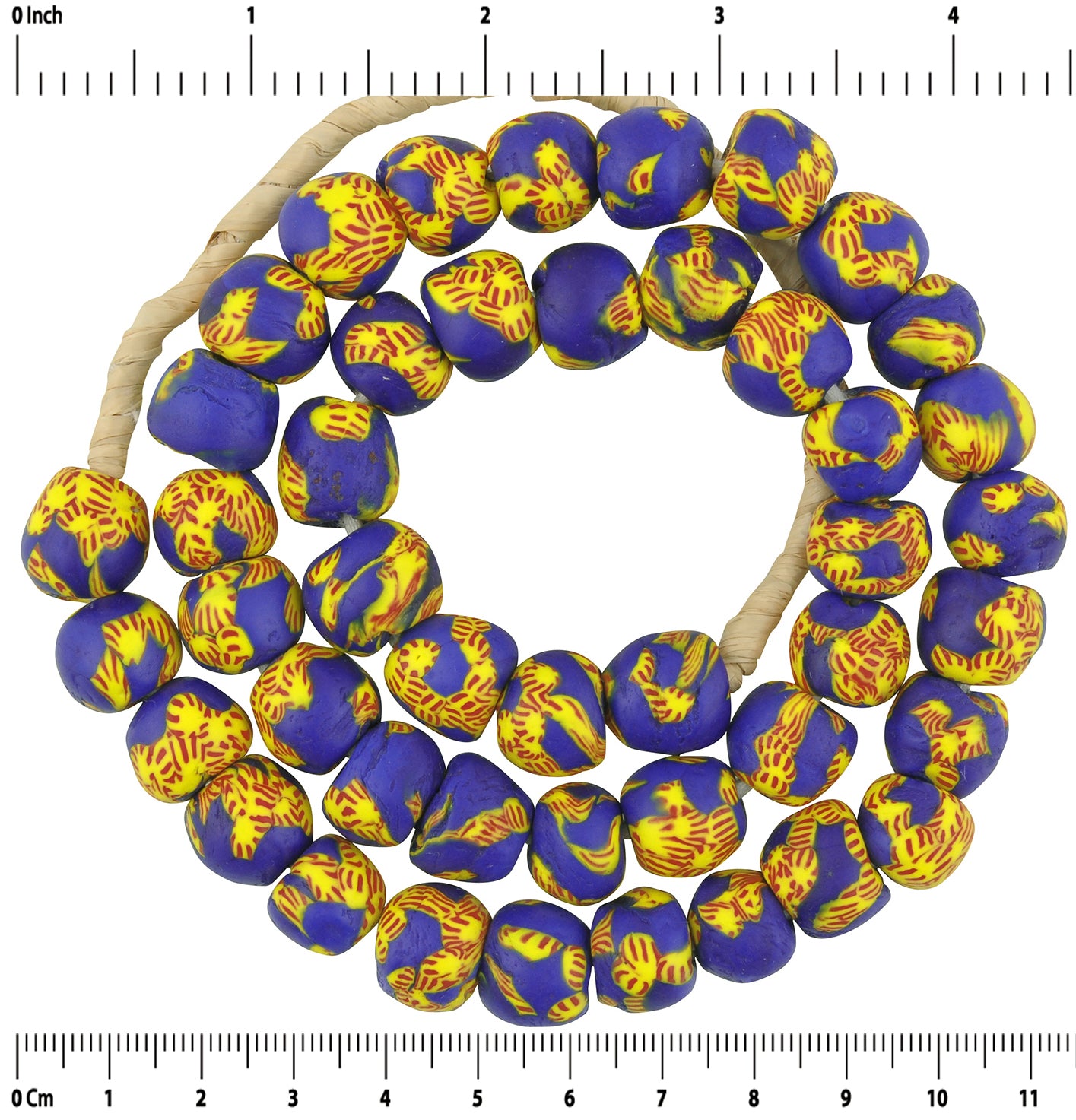 Beautiful African Trade Beads - Recycled Glass Beads From Ghana - partial view