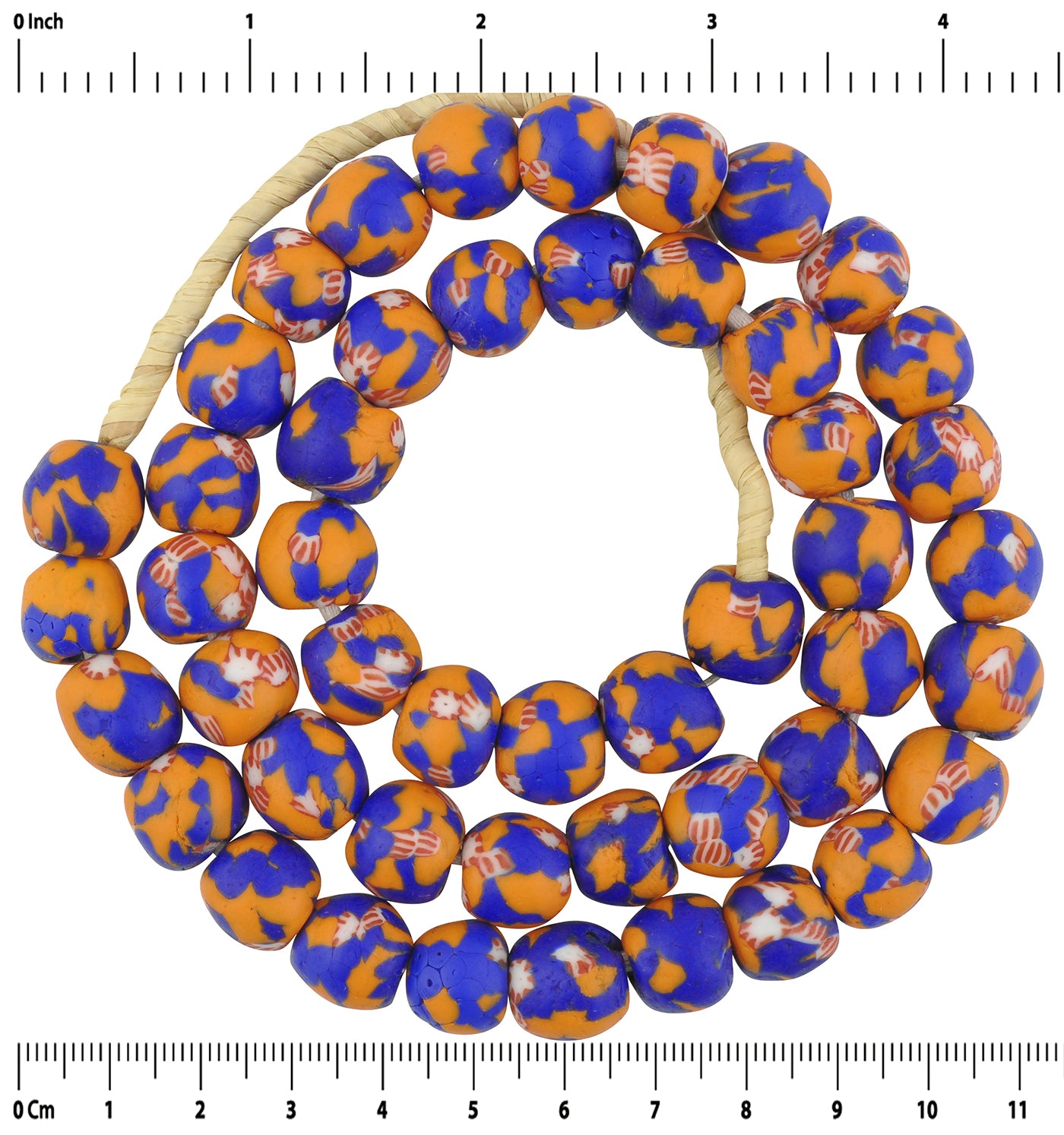 New African Trade Beads - Recycled Ghana Glass, 13Mm - zoomed-in detail
