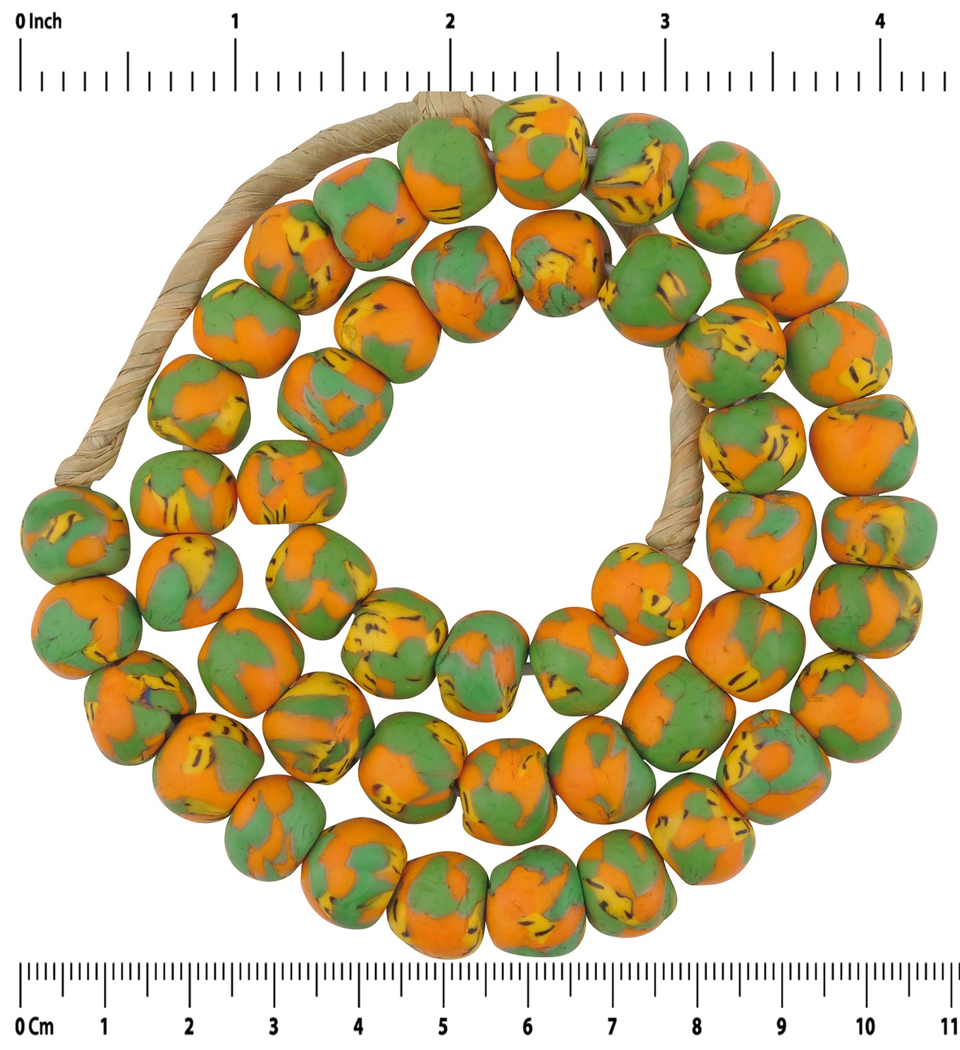 New African Trade Beads - Recycled Glass From Ghana - zoomed-in detail