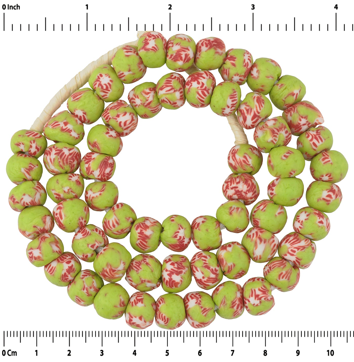 African Trade Beads: 10-11Mm Recycled Ghana Glass Beads - zoomed-in detail