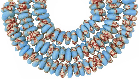 Authentic Ghanaian Recycled Glass Disk Beads - African Trade - alternate view