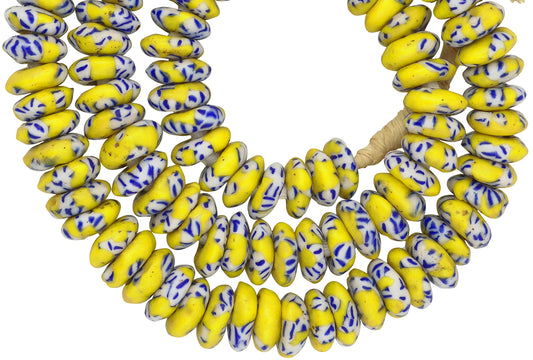 Handmade African Trade Beads - Fused Ghana Glass Disks 11-12Mm - alternate view