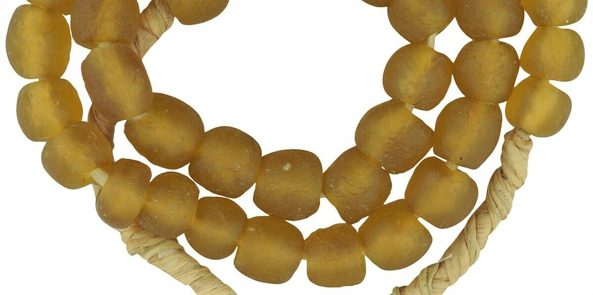 Authentic African Trade Beads - Translucent Krobo Glass Beads - close-up