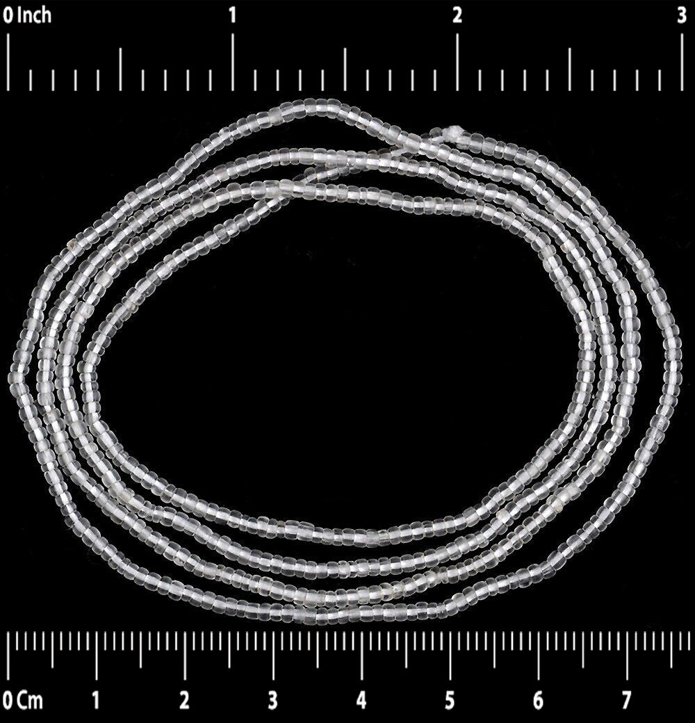 Old African Trade Beads Translucent Tiny Venetian Glass Seed Beads Ghana Trade - close-up