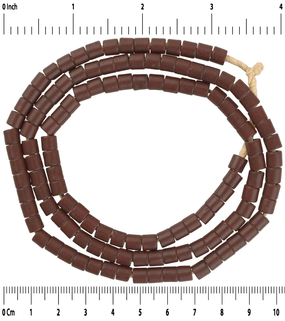 Vintage Czech Tile Glass Trade Beads - African Bohemian Beads - close-up