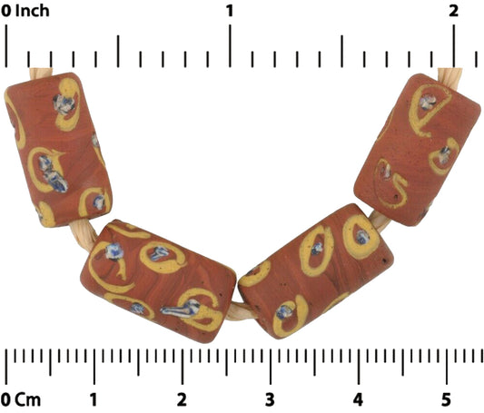 Rare Antique Venetian Lampwork Glass Trade Beads - Brick "Eye - alternate view