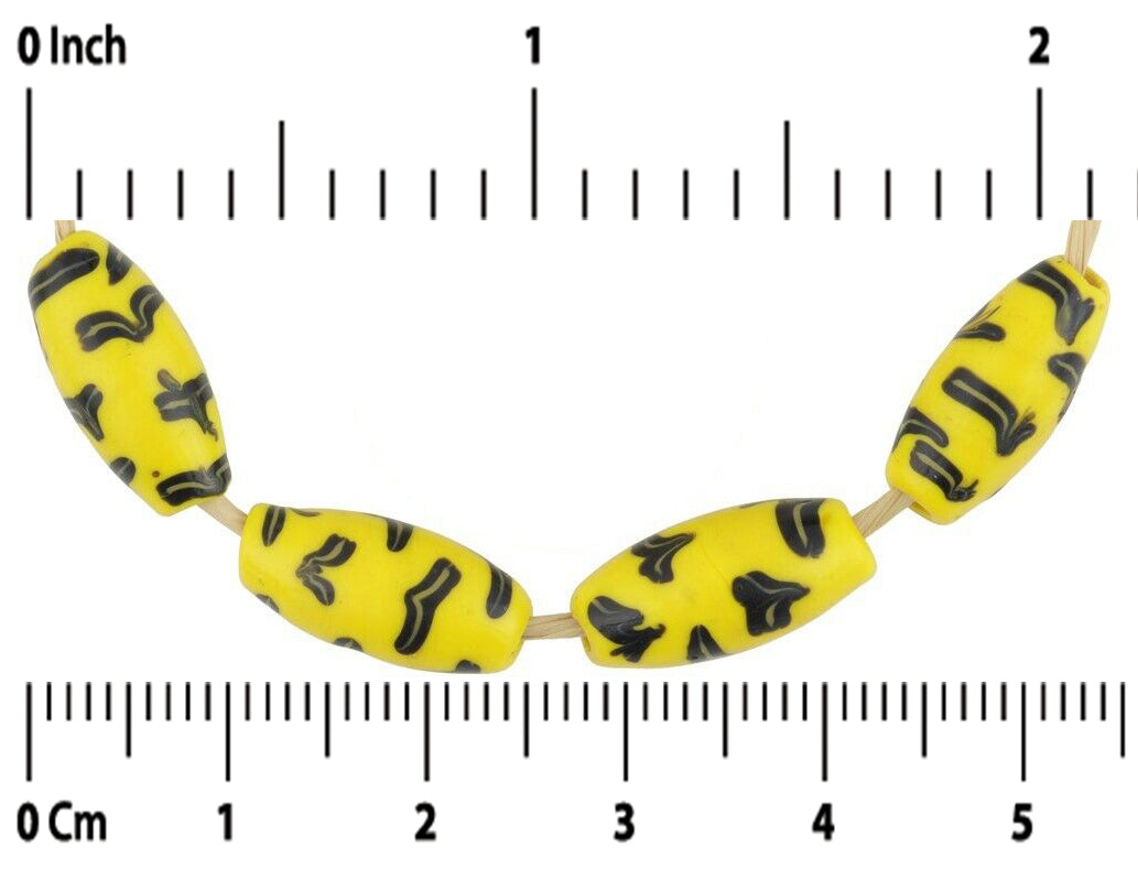 Antique Fancy Venetian Lampwork Glass Trade Beads - African Wound Beads - alternate view