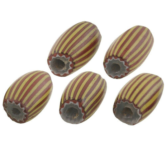 Rare African Trade Beads Antique 4 Layers Brick Chevron Old Venetian Drawn Glass