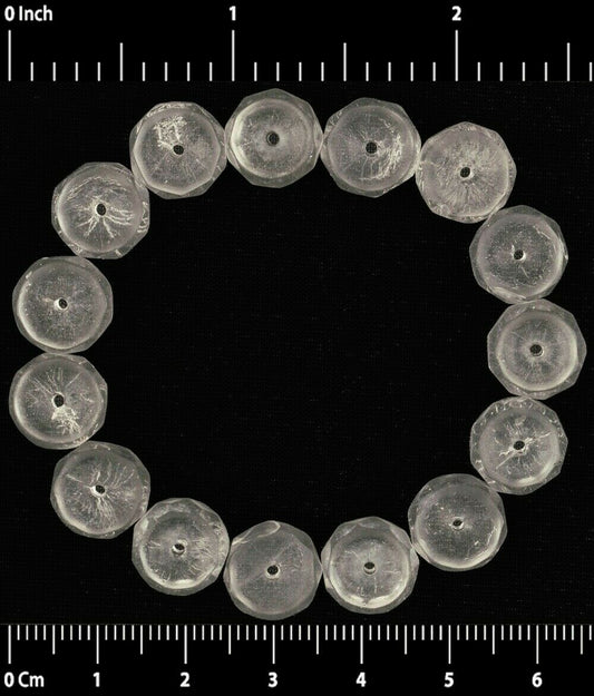 Vintage Translucent Glass Disks: Old Czech Trade Beads - zoomed-in detail