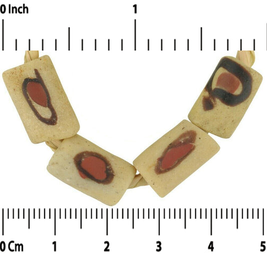 Old African Trade Beads Powder Glass Antique Akoso Inserted Venetian Green Heart - alternate view