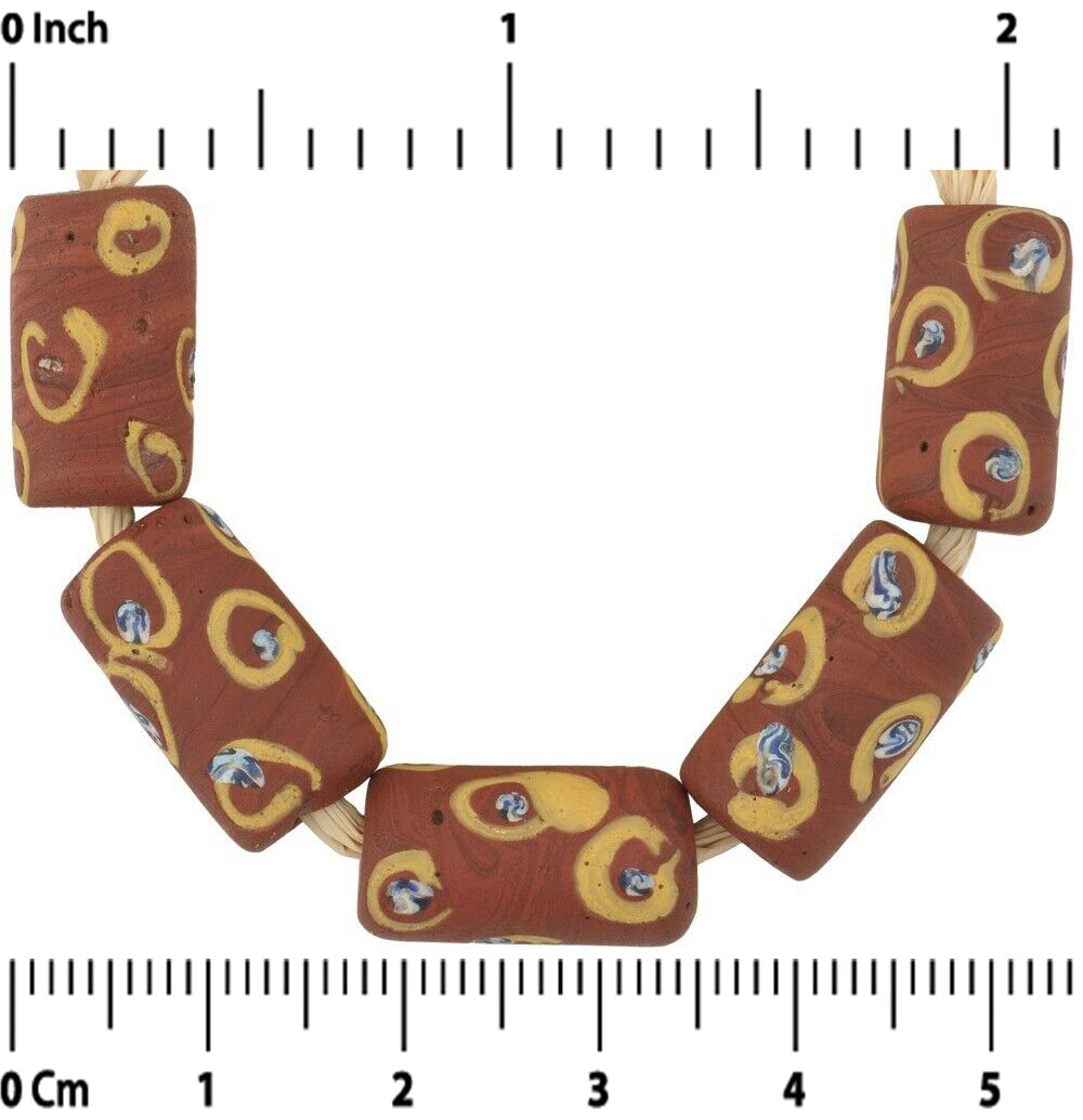 Antique Venetian Brick Eye Fancy Glass Trade Beads - Rare Find - alternate view