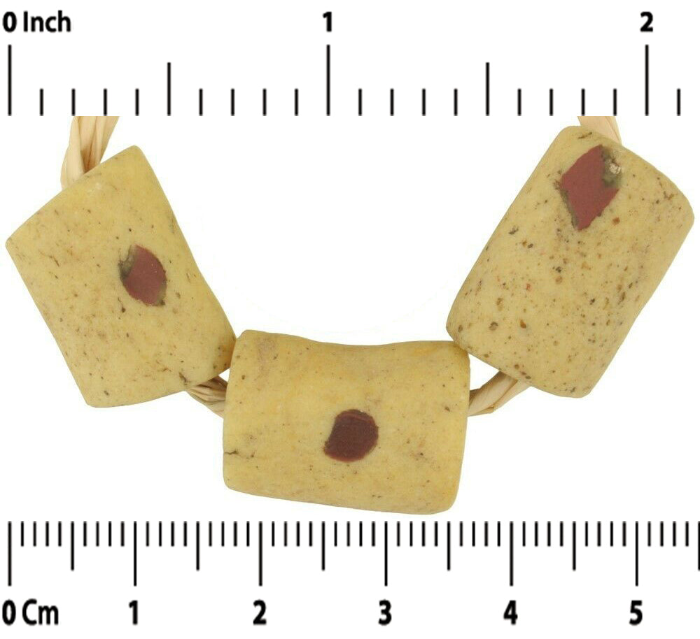 Antique Powder Glass Beads Akoso Old African Trade Tribal Jewelry Handmade - alternate view