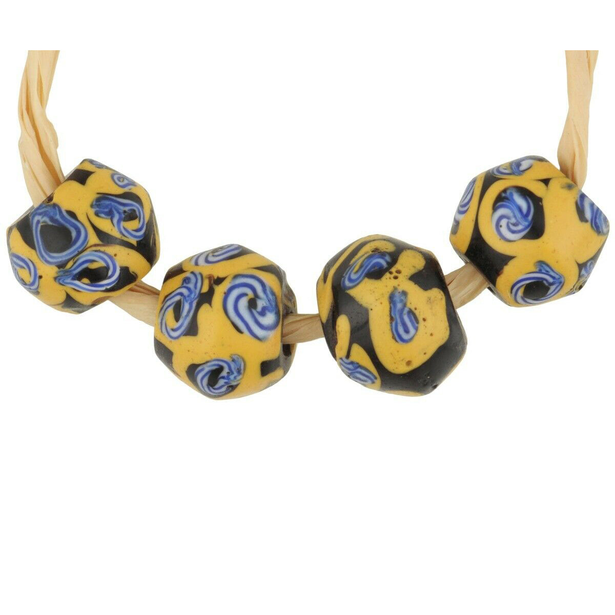 African Trade Beads Antique Glass Black King Venetian