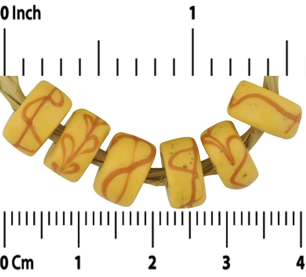 Rare Antique Venetian Floral Lampwork Glass Trade Beads - alternate view