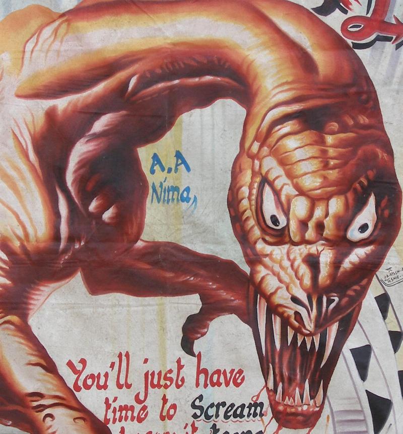 The Winged Serpent 2 - Hand-Painted Action/Horror Poster From Ghana - alternate view