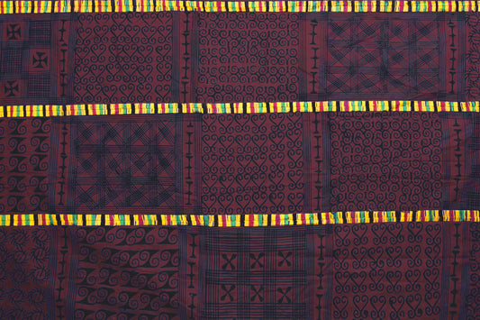 Adinkra Sankofa Symbol African Cloth Ghana Hand Stamped 2 - alternate view