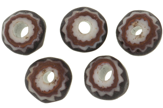 Rare Black 4 Layer Chevron Beads | Antique Venetian Trade Set - alternate view