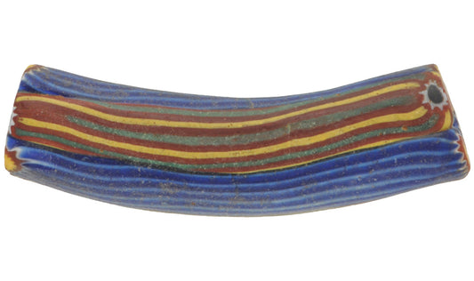 Rare Antique Elbow Millefiori Venetian Glass Trade Bead, 40X10Mm - alternate view