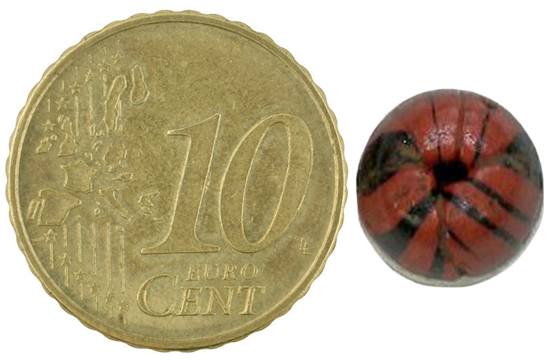 Antique Islamic Banded Folded Glass Trade Bead - close-up