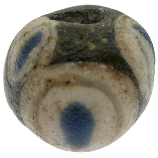 Rare Antique Fustat Mosaic Glass Bead - 1200 Ad, Small Size - alternate view