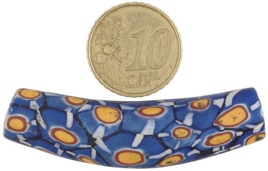 Antique Elbow Venetian Millefiori Mosaic Glass Trade Bead, 53Mm - alternate view