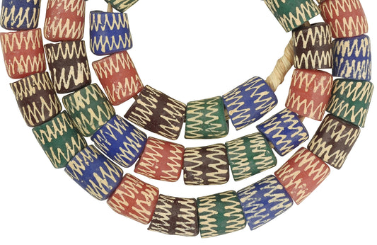 African Trade Beads - Fancy Recycled Glass Krobo Beads From Ghana - alternate view