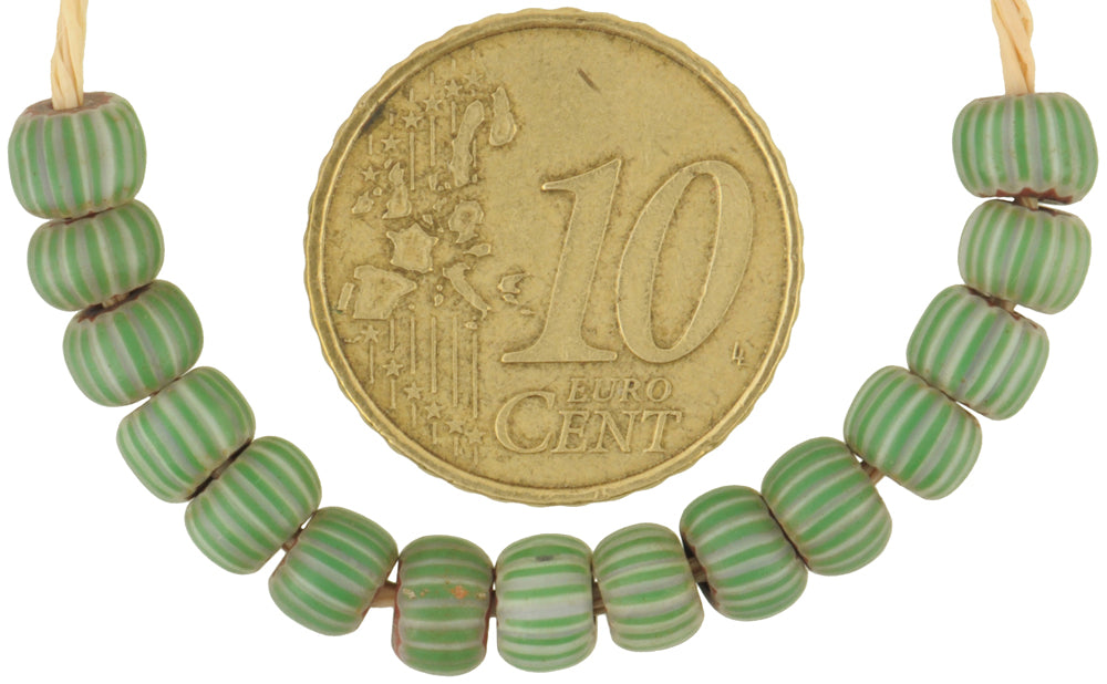Green Striped 4 Layer Chevron Beads | Antique Venetian Trade Set - alternate view