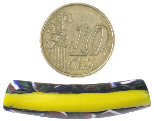 Antique Elbow Venetian Millefiori Mosaic Glass Trade Bead - 38Mm - alternate view