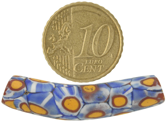 Antique Venetian Elbow Millefiori Mosaic Trade Bead 38X8Mm - alternate view