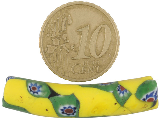 Antique Venetian Elbow Millefiori Mosaic Glass Trade Bead, African Trade - alternate view