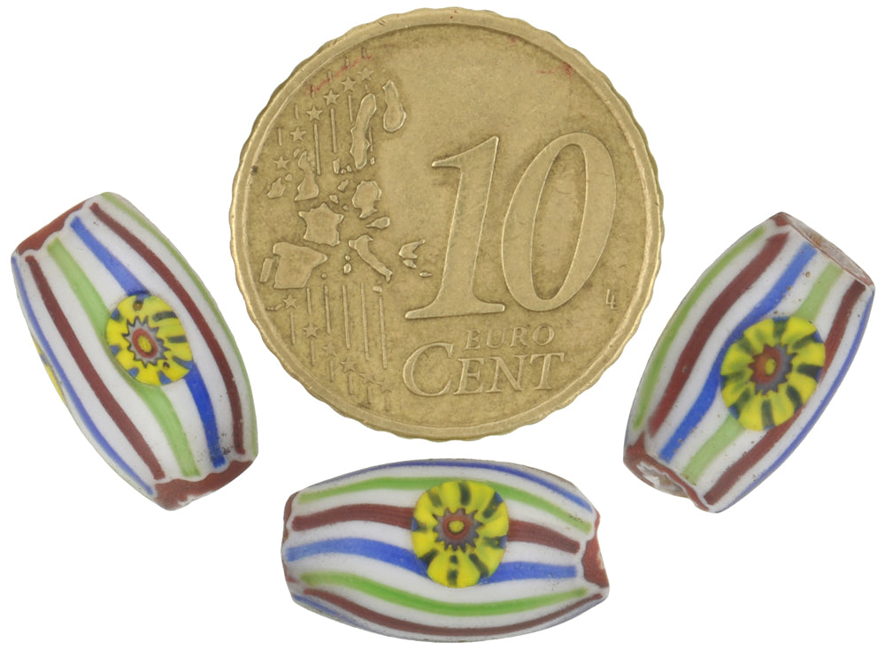 Rare 4-Layer Venetian Chevron Beads With Inserted Murrine 13Mm - alternate view