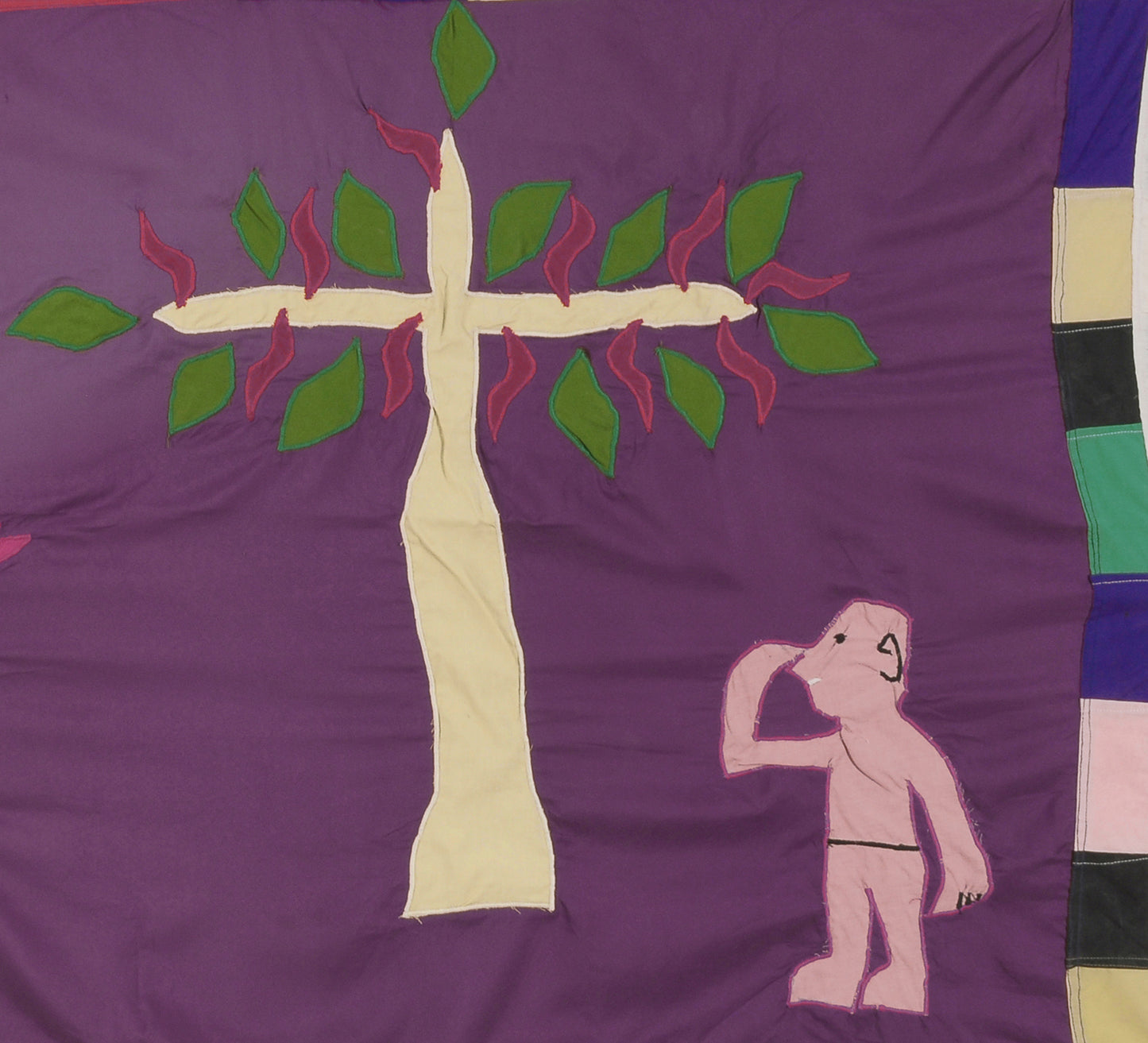 Exquisite Asafo Frankaa Flag 63½″×40″ – Fante War Banner