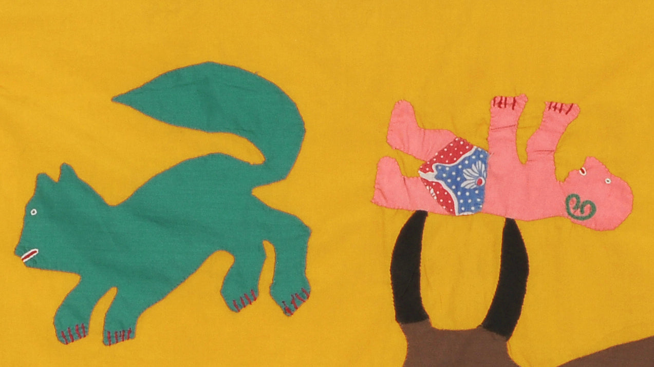 Authentic Asafo Frankaa Flag - A Masterpiece Of Fante African Art From Ghana - zoomed-in detail