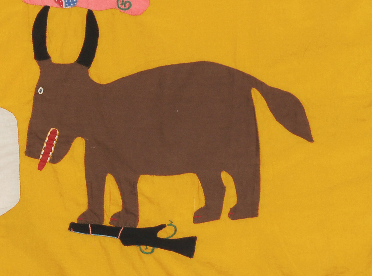 Authentic Asafo Frankaa Flag - A Masterpiece Of Fante African Art From Ghana - angled shot