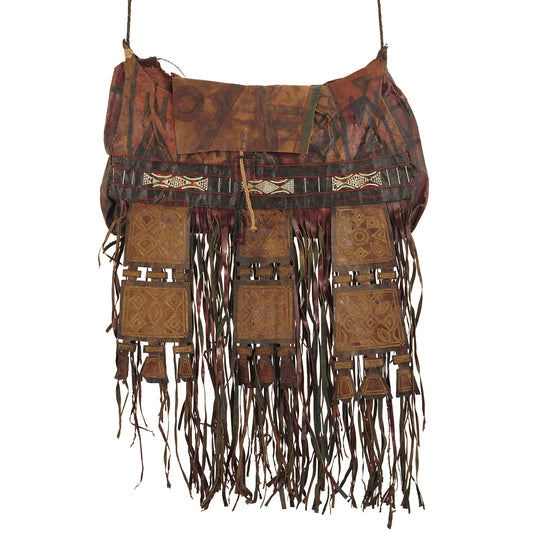 Authentic Tuareg Leather Bag – Vintage Sahara Nomad Ethnic Art