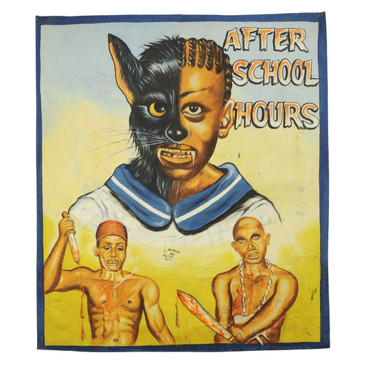 After School Hours Movie Poster - Hand-Painted In Ghana - horror scene artwork