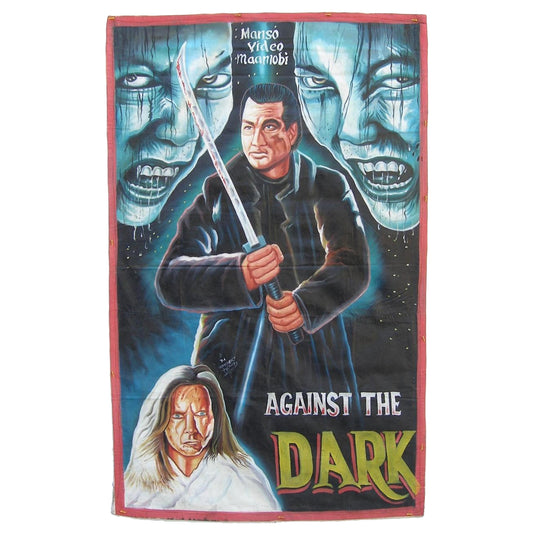 Against The Dark Hand-Painted Movie Poster - Ghanaian Art - horror scene artwork