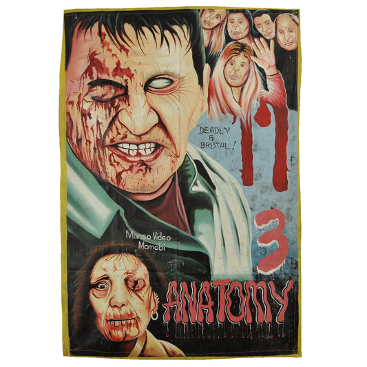 Anatomy 2: Unique Hand-Painted Ghanaian Movie Poster - horror scene artwork