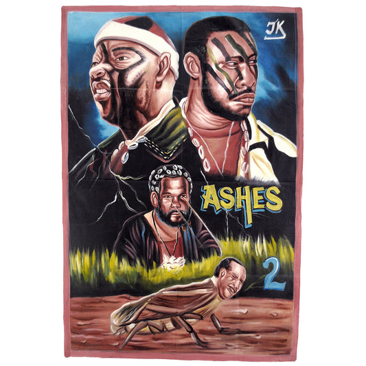Hand-Painted Ashes 2 Movie Poster - Ghanaian Juju Art On Canvas
